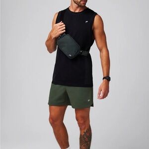 Men’s Fabletics 5” The One Athletic Workout Shorts, green, unlined, Size XL